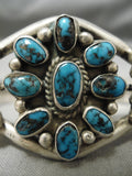 Collector Vintage Native American Navajo Bisbee Turquoise Sterling Silver Bracelet Old-Nativo Arts