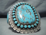 One Of The Best Vintage Native American Navajo #8 Turquoise Sterling Silver Bracelet-Nativo Arts