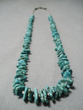Native American Fantastic Vintage Santo Domingo Kingman Turquoise Sterling Silver Necklace Old-Nativo Arts