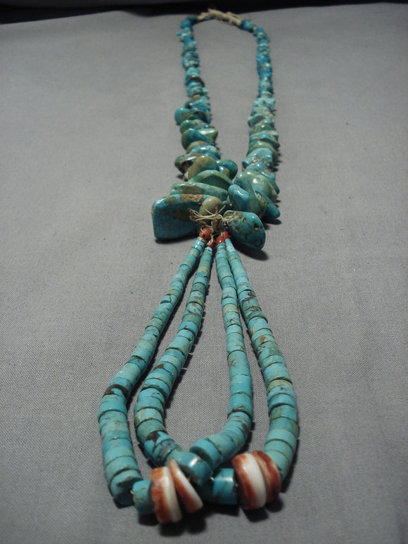 Superlative Vintage Navajo Royston Turquoise Native American Necklace Old-Nativo Arts