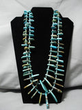 One Of Best Vintage Native American Navajo Nugget Turquoise Heishi Necklace Old-Nativo Arts
