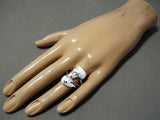 Remarkable Zuni Native American Inlay Sterling Silver Native American Ring-Nativo Arts