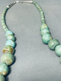 191 Grams Very Rare Bulbous Green Turquoise Sterling Silver Necklace-Nativo Arts