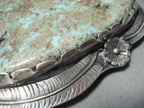 One Of Biggest Vintage Native American Navajo Royston Turquoise Sterling Silver Buckle Ever Made-Nativo Arts