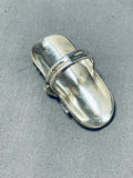 Fascinating Native American Navajo Kingman Turquoise Sterling Silver Buffalo Ring-Nativo Arts