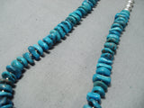 Stunning Vintage Native American Navajo Old Kingman Turquoise Sterling Silver Necklace-Nativo Arts