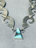 Outstanding Workmanship Vintage Native American Navajo Turquoise Sterling Silver Necklace-Nativo Arts