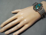 Vivid Vintage Native American Navajo Royston Turquoise Sterling Silver Bracelet-Nativo Arts