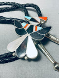 Marvelous Vintage Native American Zuni Turquoise Sterling Silver Thunderbird Bolo-Nativo Arts