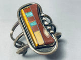 Most Unique Vintage Native American Navajo Sandstone Turquoise Sterling Silver Bracelet-Nativo Arts