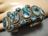 One Of Best Vintage Native American Navajo Bisbee Turquoise Sterling Silver Bracelet Old-Nativo Arts