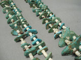 Native American Early 1900's Vintage Santo Domingo Green Turquoise Necklace Old-Nativo Arts