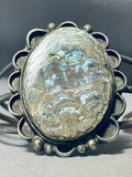 One Of The Best Vintage Native American Navajo Abalone Sterling Silver Bracelet Old-Nativo Arts