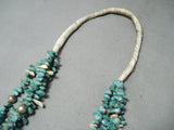 Native American Impressive Vintage Santo Domingo Turquoise Sterling Silver Necklace Old-Nativo Arts