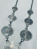 Rare Old Coin Vintage Native American Sterling Silver Necklace-Nativo Arts