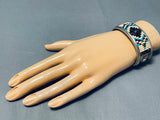 Unique Vintage Native American Navajo Turquoise & Heishi Sterling Silver Bracelet-Nativo Arts
