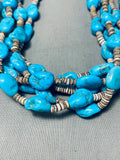 Native American 200+ Gram Vintage Santo Domingo Old Kingman Turquoise Heishi Necklace-Nativo Arts