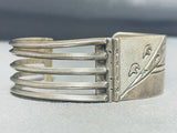 Mesmerizing Vintage Native American Navajo Sterling Silver Bear Bracelet-Nativo Arts
