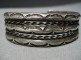 Amazing Vintage Navajo Sterling Silver Bracelet Old Native American-Nativo Arts
