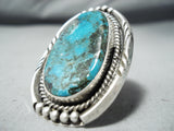 Astounding Vintage Native American Navajo Blue Diamond Turquoise Sterling Silver Ring Old-Nativo Arts