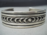 Sensational Vintage Navajo Sterling Silver Bracelet Native American Old-Nativo Arts