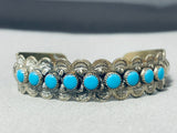 Outstanding Vintage Native American Zuni Sleeping Beauty Turquoise Sterling Silver Bracelet-Nativo Arts