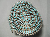 One Of Best Vintage Native American Zuni Turquoise Sterling Silver Bracelet Ring Set-Nativo Arts
