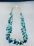 Stunning Vintage Native American Navajo Kingman Turquoise & Heishi Necklace-Nativo Arts