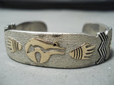 Signed Vintage Navajo Native American 14k Gold Sterling Silver Bracelet-Nativo Arts
