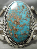 Quality Vintage Native American Navajo Blue Royston Turquoise Sterling Silver Bracelet-Nativo Arts