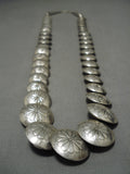 Exquisite Vintage Native American Navajo Turquoise Sterling Silver Bead Necklace Old-Nativo Arts