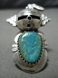 Detailed!! Native American Navajo Kachina Royston Turquoise Sterling Silver Ring-Nativo Arts