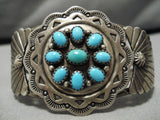 Rare Vintage Native American Navajo Satellite Turquoise Sterling Silver Bracelet-Nativo Arts