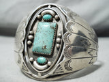 Rotating Center Vintage Native American Navajo Green Turquoise Sterling Silver Bracelet-Nativo Arts