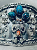 One Of The Best Vintage Native American Navajo Kachina Turquoise Sterling Silver Bracelet-Nativo Arts