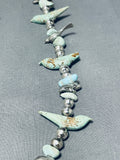 One Of The Best Vintage Navajo Turquoise Bird Fetish Sterling Silver Necklace-Nativo Arts