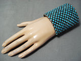 One Of The Most Intricate Native American Navajo Turquoise Sterling Silver Bracelet-Nativo Arts