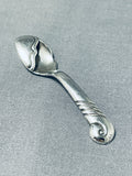 Native American Important Vintage Kenneth Begay Sterling Silver Salt Serving Spoon-Nativo Arts