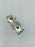 Whimsical Vintage Native American Zuni Mother Of Pearl Sterling Silver Owl Pin-Nativo Arts