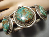 Superior Vintage Native American Navajo Royston Turquoise Sterling Silver Bracelet Old-Nativo Arts