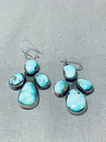 Turquoise Cross Vintage Native American Navajo Sterling Silver Earrings-Nativo Arts