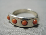 Best Native American Cheyenne Artist Ben Nighthorse Campbell Coral Sterling Silver Ring-Nativo Arts