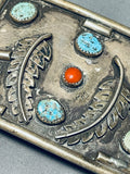 Marvelous Vintage Native American Navajo Royston Turquoise Sterling Silver Buckle-Nativo Arts