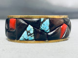 Native American Important Vintage Santo Domingo Anthony Lovato Brass Inlay Bracelet-Nativo Arts