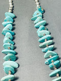 Fantastic Vintage Native American Navajo Kingman Turquoise Sterling Silver Necklace-Nativo Arts