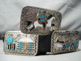 One Of The Best Vintage Native American Navajo Turquoise Sterling Silver Concho Belt-Nativo Arts