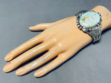 Huge #8 Turquoise Boulder Native American Navajo Sterling Silver Bracelet Cuff-Nativo Arts