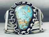 Unique Chainlink Vintage Native American Navajo Boulder Turquoise Sterling Silver Bracelet-Nativo Arts