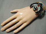 Early Huge Vintage Zuni Turquoise Native American Sterling Silver Bracelet-Nativo Arts