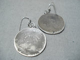 Phenomenal Vintage Hopi Native American Sterling Silver Earrings Old-Nativo Arts